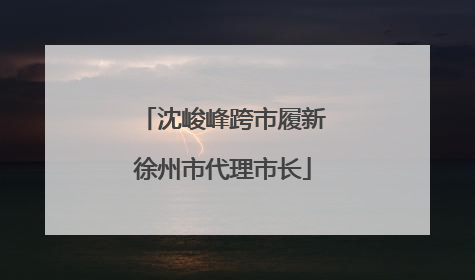 沈峻峰跨市履新徐州市代理市长