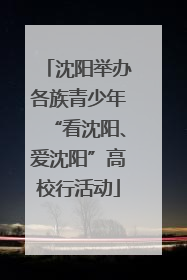 沈阳举办各族青少年“看沈阳、爱沈阳”高校行活动