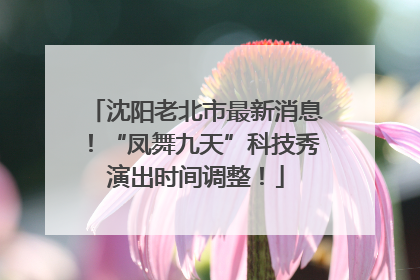 沈阳老北市最新消息！“凤舞九天”科技秀演出时间调整！