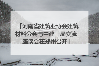 河南省建筑业协会建筑材料分会与中建三局交流座谈会在郑州召开