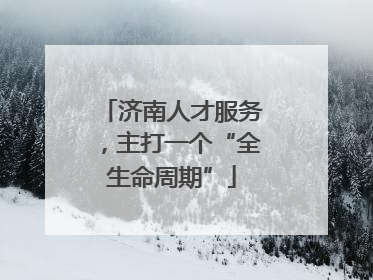济南人才服务，主打一个“全生命周期”