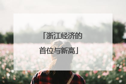 浙江经济的首位与新高