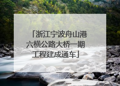 浙江宁波舟山港六横公路大桥一期工程建成通车
