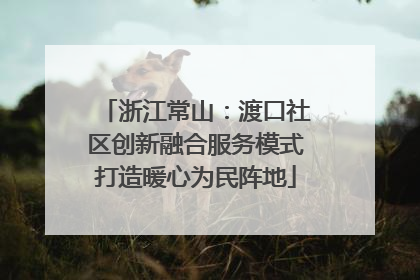 浙江常山：渡口社区创新融合服务模式打造暖心为民阵地