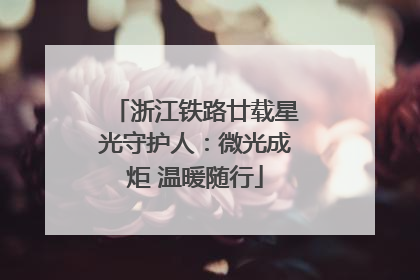 浙江铁路廿载星光守护人：微光成炬 温暖随行