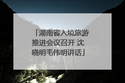 湖南省入境旅游推进会议召开 沈晓明毛伟明讲话