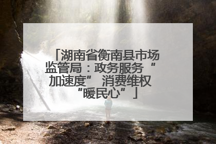 湖南省衡南县市场监管局：政务服务“加速度” 消费维权“暖民心”