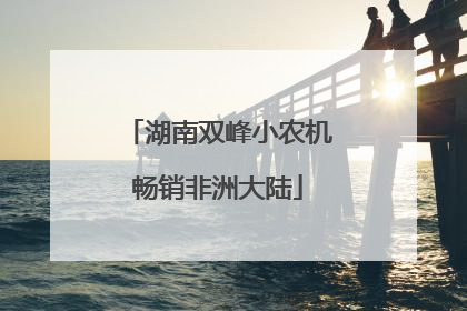 湖南双峰小农机畅销非洲大陆