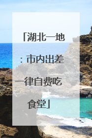 湖北一地：市内出差一律自费吃食堂