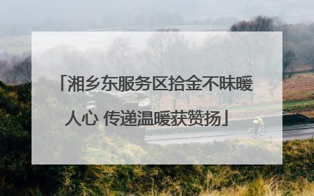湘乡东服务区拾金不昧暖人心 传递温暖获赞扬
