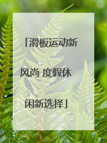 滑板运动新风尚 度假休闲新选择