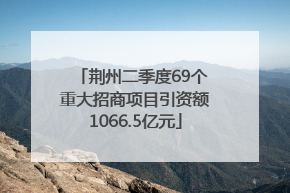 荆州二季度69个重大招商项目引资额1066.5亿元