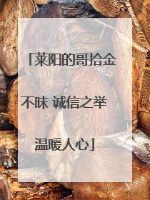 莱阳的哥拾金不昧 诚信之举温暖人心