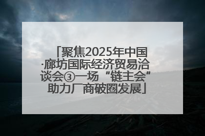 聚焦2025年中国·廊坊国际经济贸易洽谈会③一场“链主会” 助力厂商破圈发展