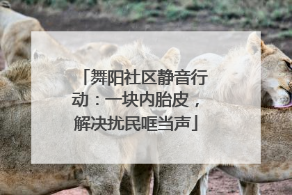 舞阳社区静音行动：一块内胎皮，解决扰民哐当声