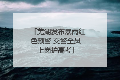 芜湖发布暴雨红色预警 交警全员上岗护高考