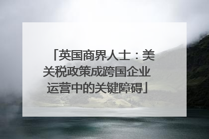 英国商界人士：美关税政策成跨国企业运营中的关键障碍