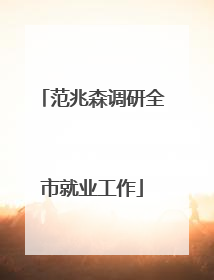 范兆森调研全市就业工作