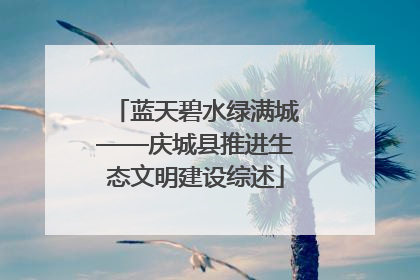 蓝天碧水绿满城——庆城县推进生态文明建设综述