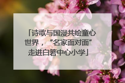 诗歌与国漫共绘童心世界，“名家面对面”走进白箬中心小学