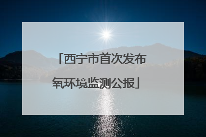 西宁市首次发布氧环境监测公报