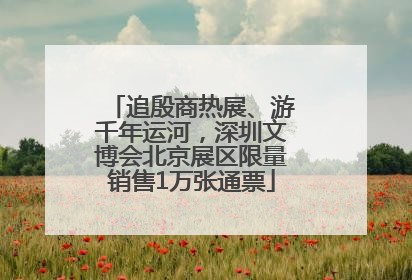 追殷商热展、游千年运河，深圳文博会北京展区限量销售1万张通票