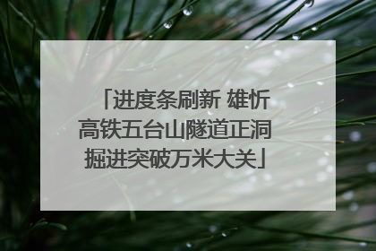 进度条刷新 雄忻高铁五台山隧道正洞掘进突破万米大关