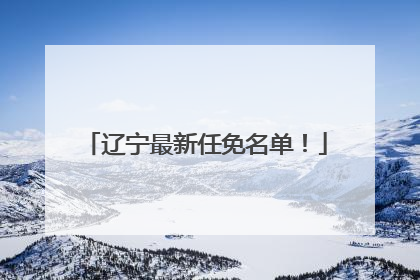 辽宁最新任免名单！