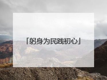 躬身为民践初心