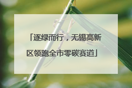 逐绿而行，无锡高新区领跑全市零碳赛道