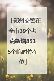 郑州交警在全市39个考点新增8535个临时停车位