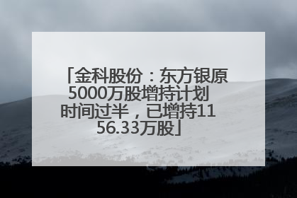 金科股份：东方银原5000万股增持计划时间过半，已增持1156.33万股