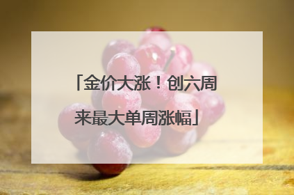 金价大涨！创六周来最大单周涨幅