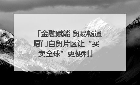 金融赋能 贸易畅通 厦门自贸片区让“买卖全球”更便利