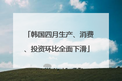 韩国四月生产、消费、投资环比全面下滑