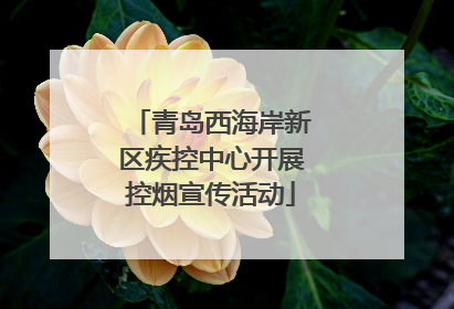 青岛西海岸新区疾控中心开展控烟宣传活动