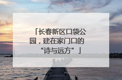 长春新区口袋公园，建在家门口的“诗与远方”