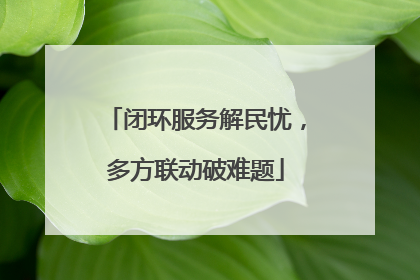 闭环服务解民忧，多方联动破难题