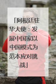 阿根廷驻华大使：发展中国家以中国模式为范本应对挑战