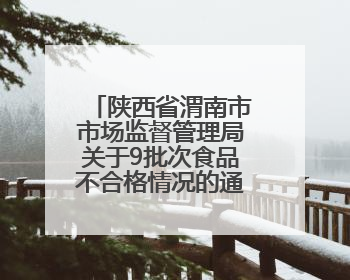 陕西省渭南市市场监督管理局关于9批次食品不合格情况的通告（2025年第9期）