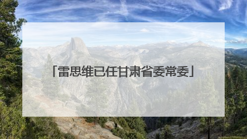 雷思维已任甘肃省委常委