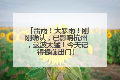 雷雨！大暴雨！刚刚确认，已影响杭州，这波太猛！今天记得提前出门