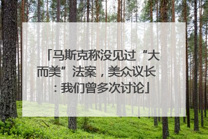马斯克称没见过“大而美”法案，美众议长：我们曾多次讨论