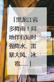 黑龙江省多降雨！局地伴有短时强降水、雷暴大风、冰雹……