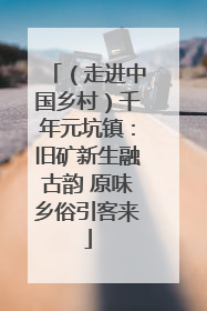 （走进中国乡村）千年元坑镇：旧矿新生融古韵 原味乡俗引客来