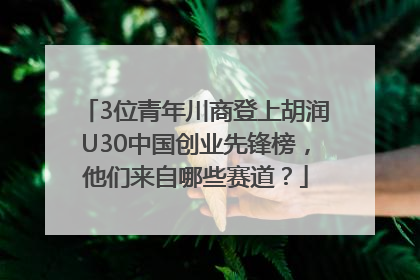 3位青年川商登上胡润U30中国创业先锋榜，他们来自哪些赛道？
