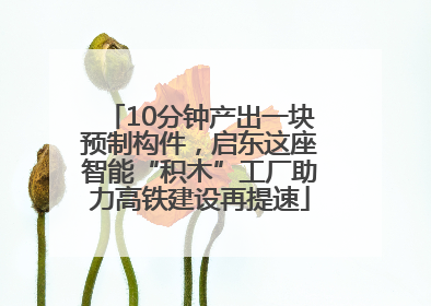 10分钟产出一块预制构件，启东这座智能“积木”工厂助力高铁建设再提速