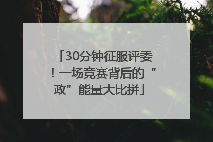 30分钟征服评委！一场竞赛背后的“政”能量大比拼
