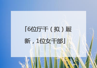 6位厅干（拟）履新，1位女干部