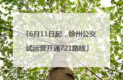 6月11日起，徐州公交试运营开通721路线